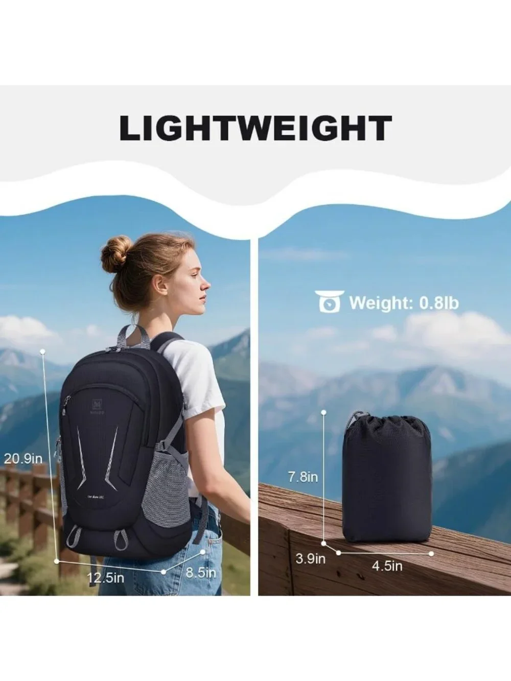 Ultralight 35L Waterproof Packable Backpack | Foldable Hiking Daypack for Travel